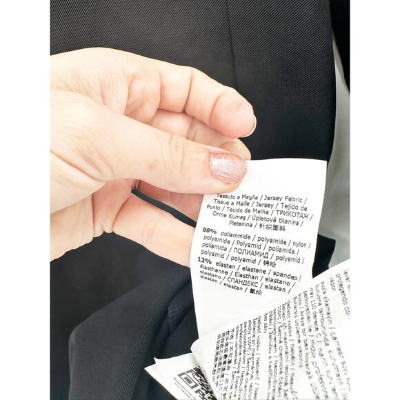 Max Mara Black Onore Long Sleeve Jersey Midi Dress Size 12 - Picture 6 of 10